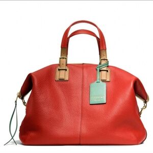 Coach Legacy Pebble Leather Soft Tavel Satchel Bag